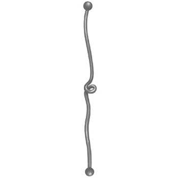 20mm Diameter Single Knotted Bar With 2 Balls 900mm Long Approx 41 16d